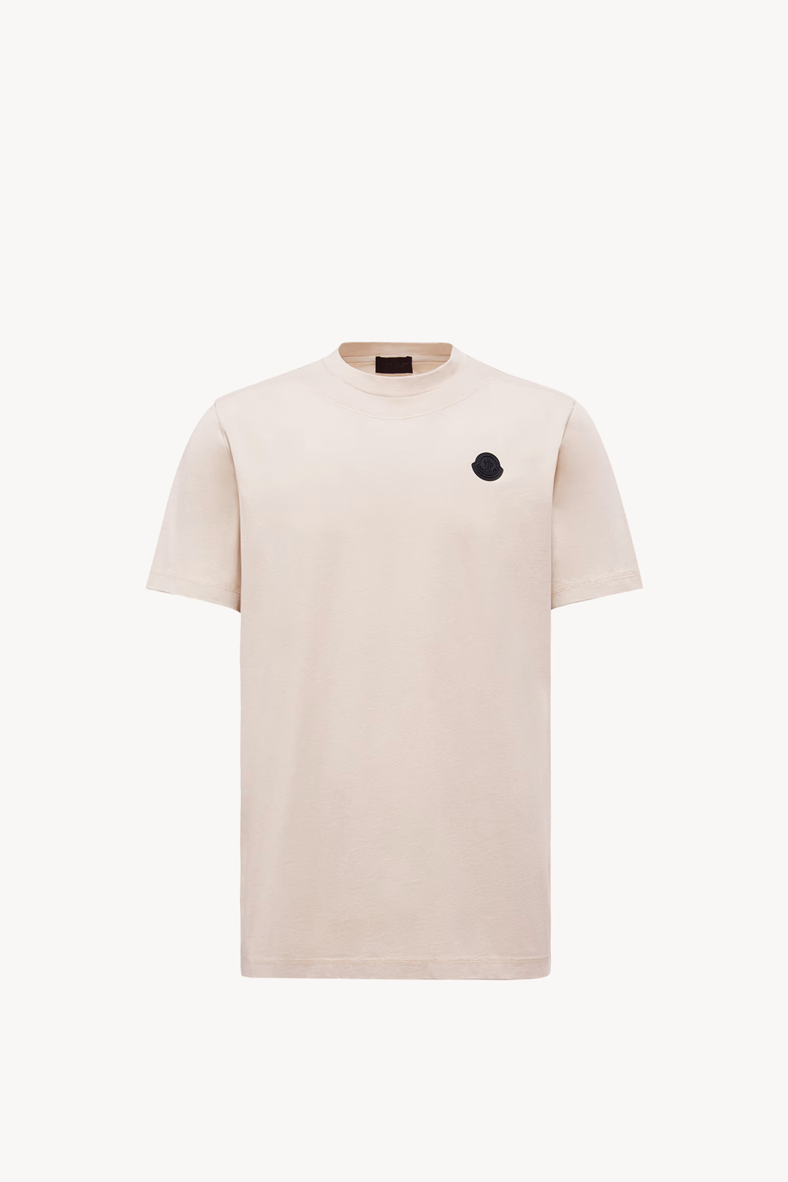 Logo Patch Cotton T-Shirt Men Light Beige Moncler 2